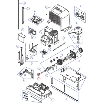 Pohon brány NICE PD2298A0000 Vložka odblokovací RBS400, RBS600, RBS600HS