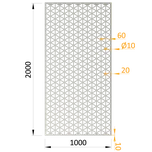 -- Perforovaný plech 1000x2000x1,.5mm, síťový vzor, pozink