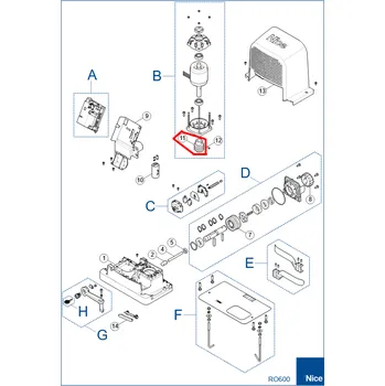 NICE PD2188A0000 Skrutkový hriadeľ z1z25