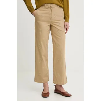 Pánské kalhoty Bavlněné kalhoty Hoss Intropia 6543035 hnědá 84X, vel. XS