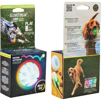 Hračka pro psa Nabíjecí svítící míček Nite Ize Glowstreak Rechargeable Led Ball- Disc-O