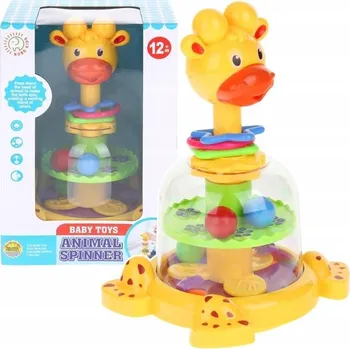 Hračka pro nejmenší INTERAKTIVNÍ KÁČA S MÍČKY ŽIRAFOVÝ KOLOTOČ PRO DĚTI