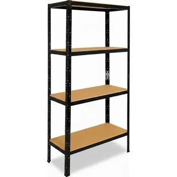 regál meets-ecommerce UG Policový regál 200x70x30, 4-7 polic barva: černá, počet polic: 4 police