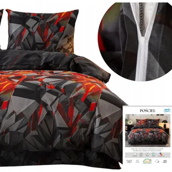 Povlečení POVLEČENÍ 200x220 KOMPLET PŘIKRÝVKA SATÉN 3DÍLNÁ SADA + 2 POVLEČENÍ NA POLŠTÁŘE LAWA