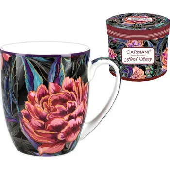 Hrnek Carmani Porcelánový hrnek z kostního porcelánu s květinovým motivem, 380 ml