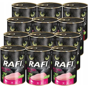 Krmivo pro kočku Mokré krmivo pro kočky Rafi Cat s krůtím masem 12 x 400 g