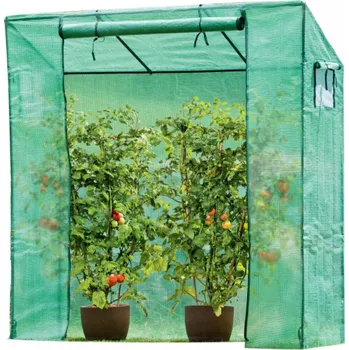 Skleník Saska Garden SKLENÍK NA RAJČATA A OKUŘKY 200x77x168-150CM PE ZELENÁ