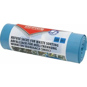 Pytle na odpadky Kancelářské výrobky KANCELÁŘSKÉ PRODUKTY pytle na odpad z domácnosti, na separaci sběrového papíru, silné (LDPE), 120l, 10 ks, modré