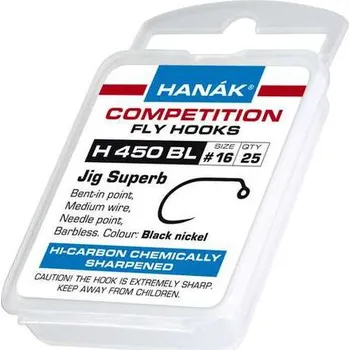 Rybářský háček Muškařské háčky Hanák H 450 BL 25ks 12