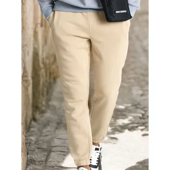 Pánské kalhoty Sinsay - Teplákové kalhoty se širokými nohavicemi - béžová - 0785Z-08X - 0785Z-08X-S-1