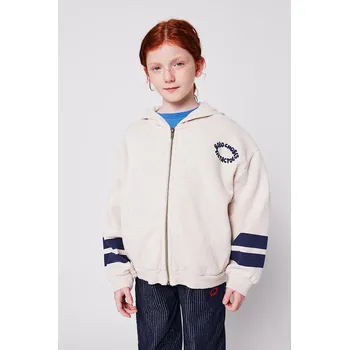 Chlapecká mikina Dětská bavlněná mikina Bobo Choses Tic Tac Toe 225AC050 béžová 02X, vel. 99/110