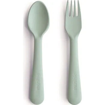 Příbor Mushie Dětský příbor lžička&vidlička Sage
