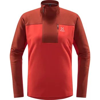 Dámská mikina Dámská technická mikina Haglöfs ROC Flash Mid Halfzip - červená Velikost: S