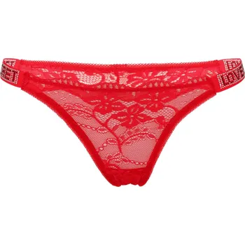 Body Secret Loves krajková tanga s kamínky M červená