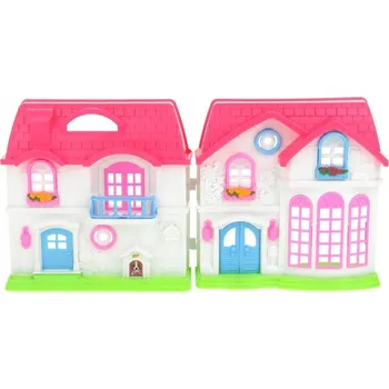Doplněk pro panenku ROZKLÁDACÍ DOMEČEK PRO PANENKY SADA S FIGURKAMI NÁBYTEK ZVUK SVĚTLO