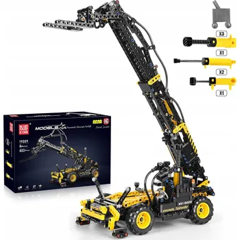 ostatní stavebnice STAVEBNÍ STAVEBNICE MOULD KING 19009 VYSOKOZDVIŽNÝ VOZÍK PNEUMATICKÝ ZDVIHÁK 803 DÍLŮ