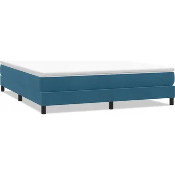 Postel Kontinentální postel sametová tmavě modrá 223 x 183 x 25 cm