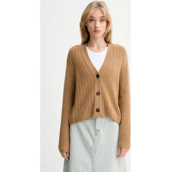 Dámský svetr Vlněný kardigan Marc O'Polo 508605461075 béžová 08X, vel. M