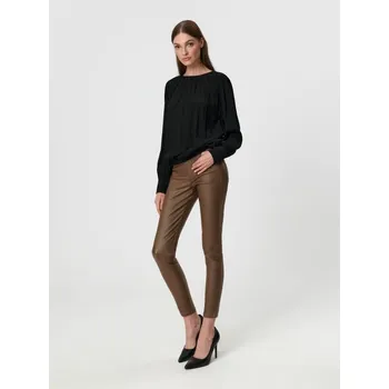 Dámské oblečení Sinsay - Voskované kalhoty - hnědá - ZU966-88X - ZU966-88X-XXS-2