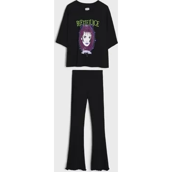 Dámské tričko Sinsay - Dvoudílná pyžamová souprava Beetlejuice - černá - 9948F-99X - 9948F-99X-XS-1
