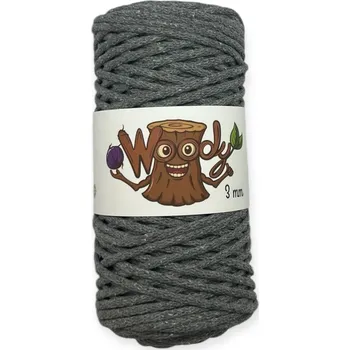 Příze Woody 3 mm – Tmavě šedá (100m)