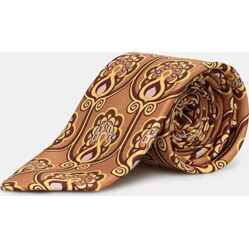 Kravata Hedvábná kravata Drôle de Monsieur Cravate Tapisserie Florale J.TI002.SE021.OPI oranžová 20X, vel. ONE SIZE