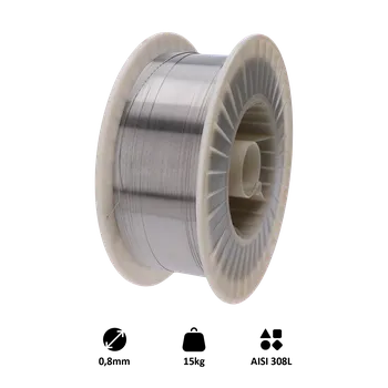 Příslušenství ke svářečce KOVIAN, s.r.o. Svařovací drát/AISI 308L/0.8 mm, 15kg, MIG-MAG nerez