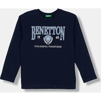 Dětské bavlněné tričko s dlouhým rukávem United Colors of Benetton 3I1XC10S2.G.Stagionale námořnická modř 59X, vel. 130