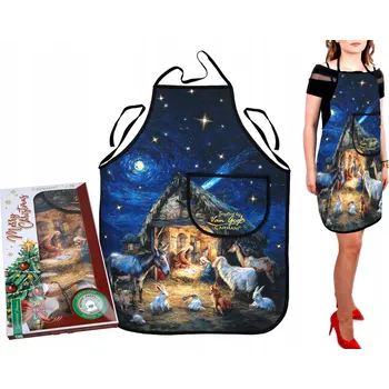 Kuchyňská zástěra Kuchyňská zástěra inspirovaná malbami van Gogha – Vánoce CARMANI