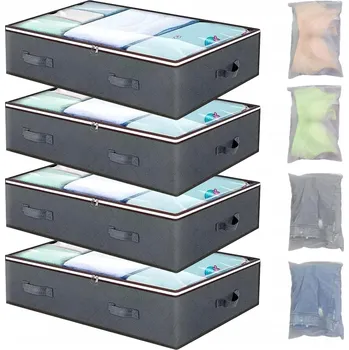 Úložný box 4 KS Velký Obal Organizér na oblečení povlečení taška deka XL pod postel