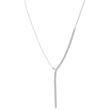 Náhrdelník Stříbrný náhrdelník 925 s prodlouženou Y linií z čirých zirkonů