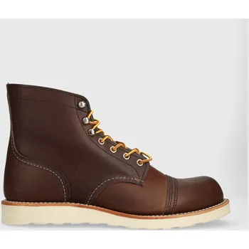 Pánské tenisky Kožené boty Red Wing Iron Ranger Traction Tred, 43, hnědá, 89X