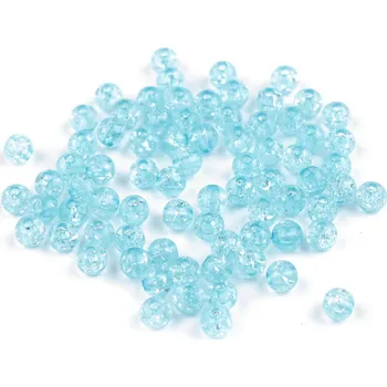 Dětské navlékací korálky Plastové korálky kraklované Ø6 mm, střední, 9 (16) modrá andělská