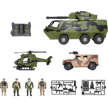 Dřevěná hračka STARX Veľká sada vojenských vozidiel so zvukom