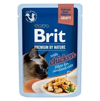 Krmivo pro kočku Brit Premium Cat D Fillets Gravy Chick Sterilised 85g