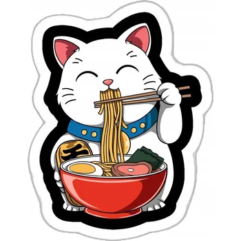 Obraz Nažehlovačka Termo Aplikace Nálepka na Oblečení KOČKA RAMEN POLÉVKA