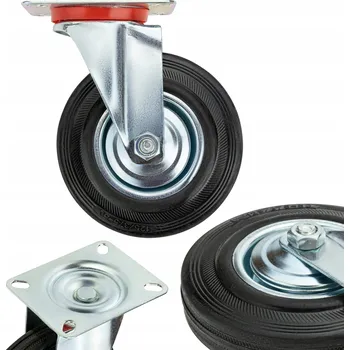 Pojezdové kolečko OTOČNÉ GUMOVÉ KOLO PRO VOZÍK VELKÉ SKRUTNÉ KOLEČKO 125MM