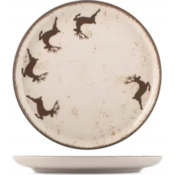 Talíř Kameninová vánoční jídelní souprava pro 6 osob Jelen v lese 18 ks