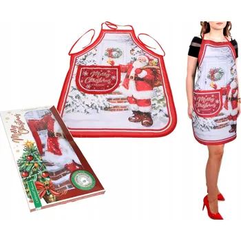 Kuchyňská zástěra Pěkná kuchyňská zástěra s motivem Vánoc a Santa Clause