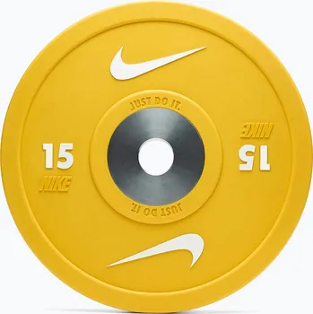 Olympijské bumperové závaží Nike Strength Pro Urethane Bumper Plates 15 kg yellow/white