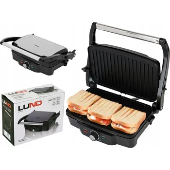Kuchyňský gril Elektrický panini gril Lund 67458 stříbrný/šedý 1600 W
