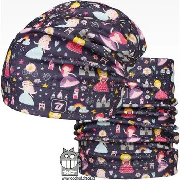 Čepice Set fleecové čepice a nákrčníku Yetti - vzor 09 - fialová, princezny 48 - 50