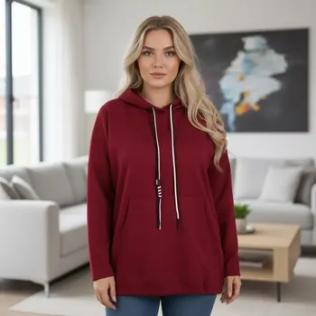 Dámská mikina Dámská mikina Eli XL-XXXL - tmavě červená