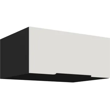 Kuchyňská skříňka Hluboká digestořová skříňka LUNARA - šířka 80 cm, bílá / černá