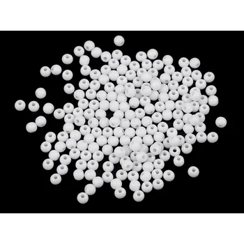 Dětské navlékací korálky Plastové korálky Color Ø4 mm, střední, 1 bílá