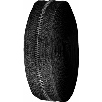 Zip kovový No 5 metráž, barva 3 černá platina