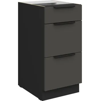 Kuchyňská skříňka Kuchyňská skříňka se šuplíky LUNARA - šířka 40 cm, grafit / černá