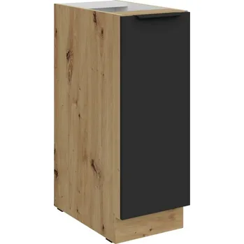 Kuchyňská skříňka Výsuvná skříňka LUNARA - šířka 30 cm, černá / dub artisan