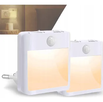 Lampička NOČNÍ LAMPA LED S ČIDLEM POHYBU A SOUMRAKU AUTOMATICKÉ 2 KS 3Ccc