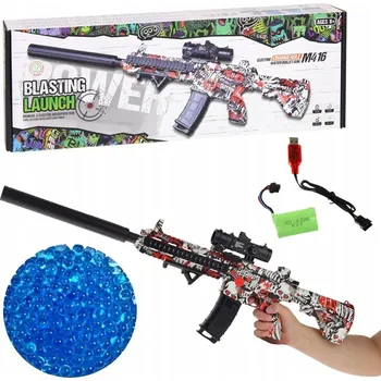 Automatická Puška na gelové kuličky s optikou, samopal M416